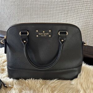 Kate Spade Black Satchel with Gold Accents